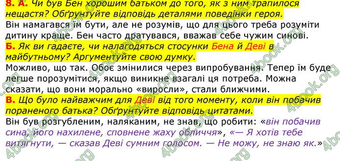 Відповіді Світова література 7 клас Волощук