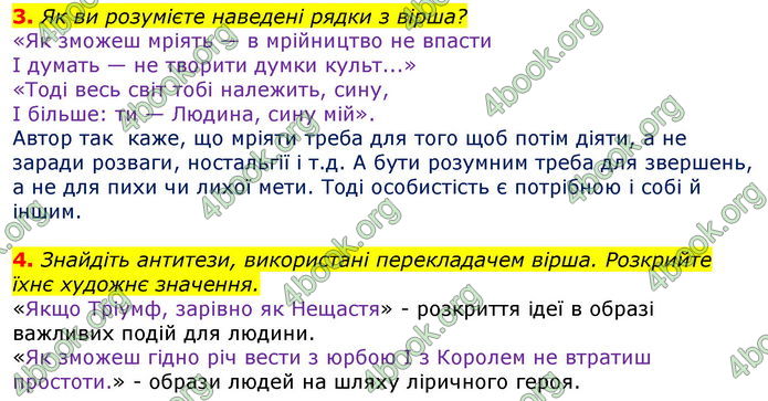 Відповіді Світова література 7 клас Волощук