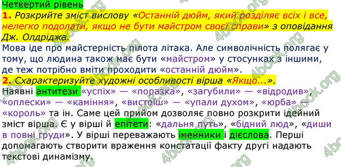 Відповіді Світова література 7 клас Волощук