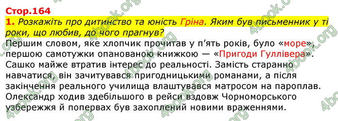 Відповіді Світова література 7 клас Волощук