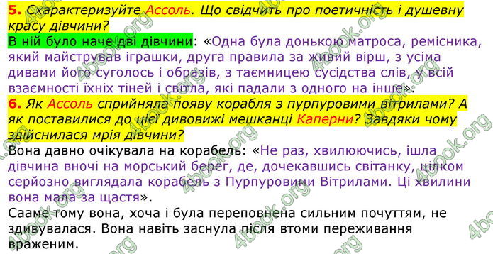 Відповіді Світова література 7 клас Волощук