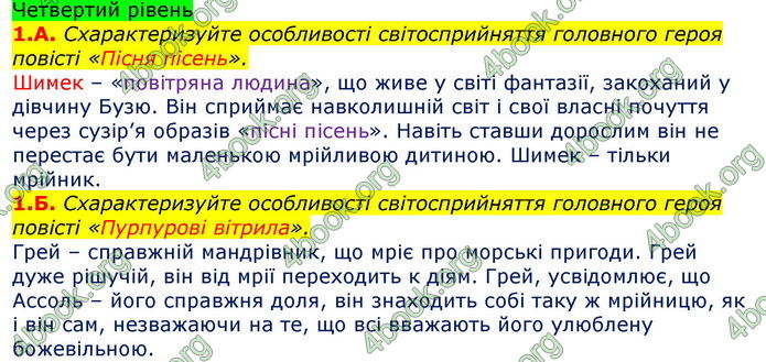 Відповіді Світова література 7 клас Волощук