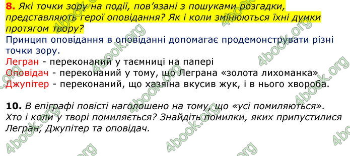 Відповіді Світова література 7 клас Волощук