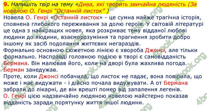 Відповіді Світова література 7 клас Волощук