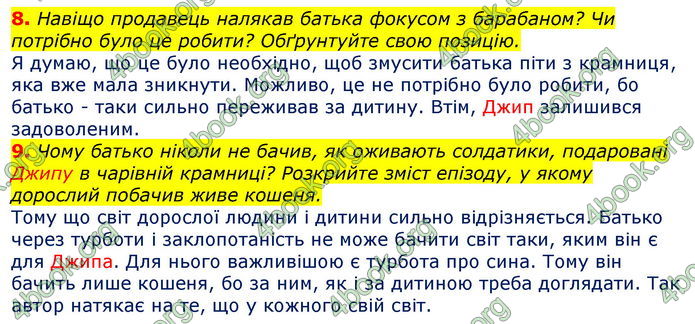 Відповіді Світова література 7 клас Волощук