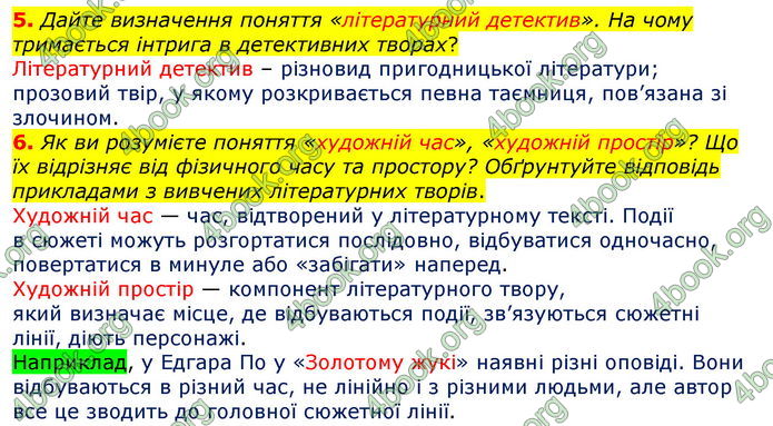 Відповіді Світова література 7 клас Волощук