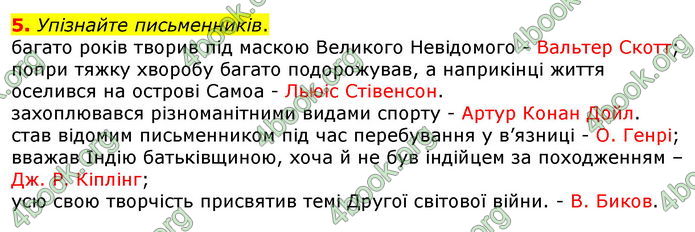 Відповіді Світова література 7 клас Волощук