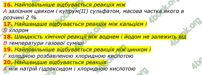 Відповіді Хімія 9 клас Лашевська 2017