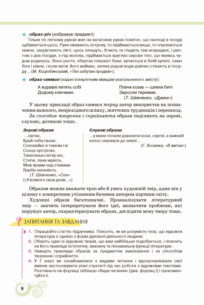 Українська література 8 клас Коваленко 2021