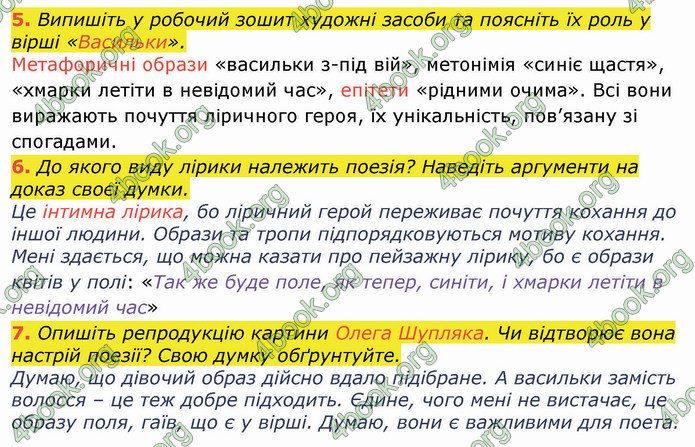 ГДЗ Українська література 8 клас Коваленко 2021