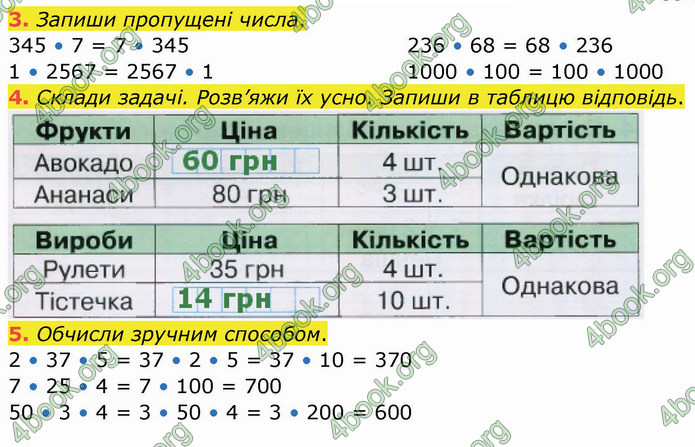 ГДЗ Зошит Математика 4 клас Листопад