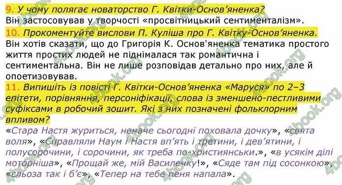 Українська література 9 клас Авраменко ГДЗ