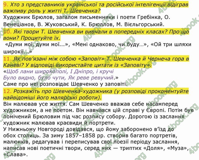 Українська література 9 клас Авраменко ГДЗ