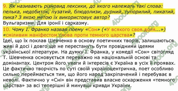 Українська література 9 клас Авраменко ГДЗ