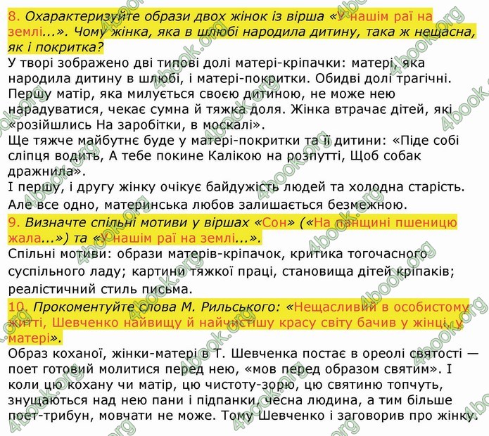 Українська література 9 клас Авраменко ГДЗ