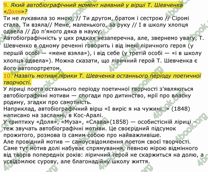 Українська література 9 клас Авраменко ГДЗ