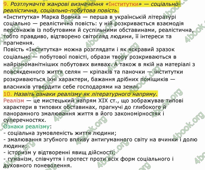 Українська література 9 клас Авраменко ГДЗ