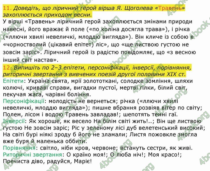 Українська література 9 клас Авраменко ГДЗ