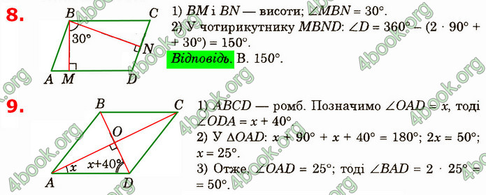 Відповіді Геометрія 8 клас Істер 2021. ГДЗ