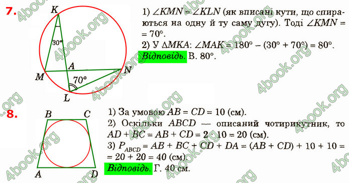 Відповіді Геометрія 8 клас Істер 2021. ГДЗ