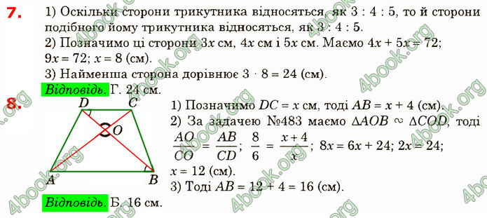 Відповіді Геометрія 8 клас Істер 2021. ГДЗ