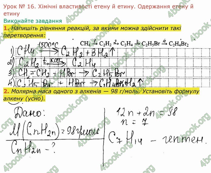 ГДЗ Робочий зошит посібник хімія 10 клас Березан