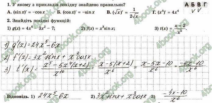 ГДЗ Зошит алгебра 10 клас Істер