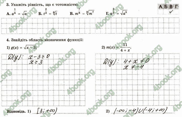 ГДЗ Зошит алгебра 10 клас Істер