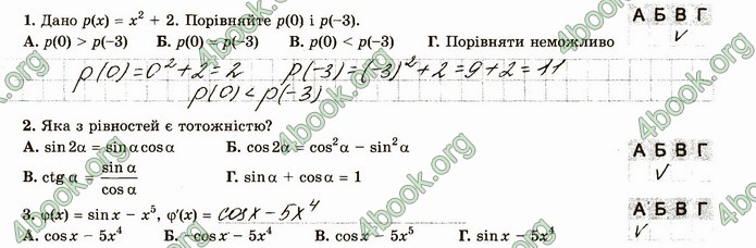 ГДЗ Зошит алгебра 10 клас Істер