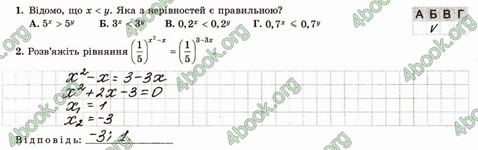 ГДЗ Зошит алгебра 11 клас Істер