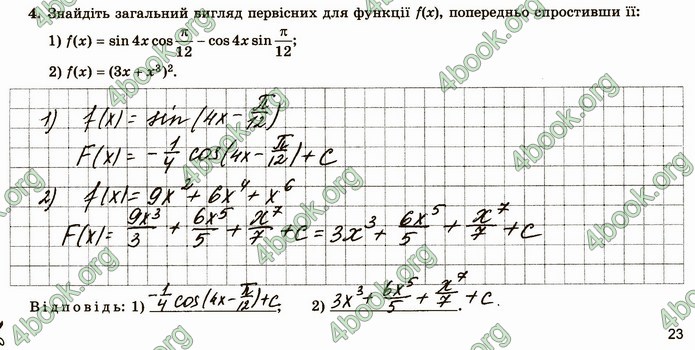 ГДЗ Зошит алгебра 11 клас Істер