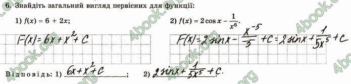 ГДЗ Зошит алгебра 11 клас Істер