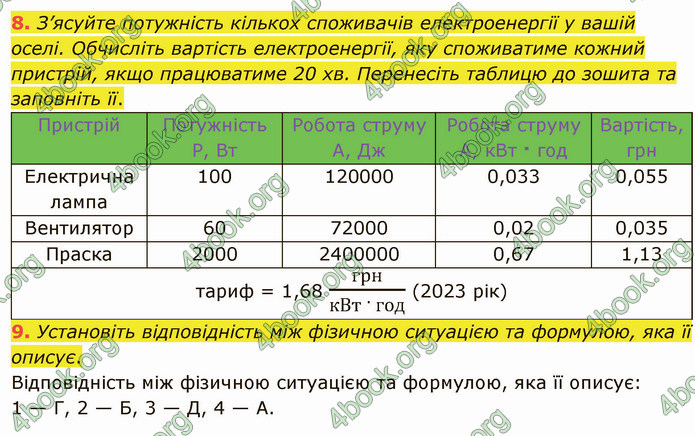 Відповіді Фізика 8 клас Бар’яхтар 2021. ГДЗ