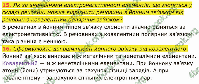Відповіді Хімія 9 клас Григорович. ГДЗ