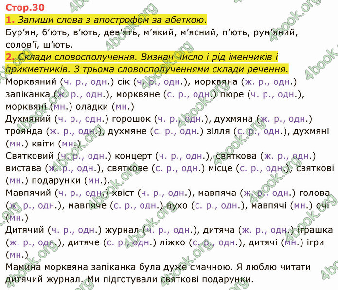 ГДЗ Зошит Українська мова 4 клас Большакова