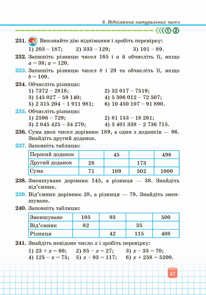 Математика 5 клас Кравчук