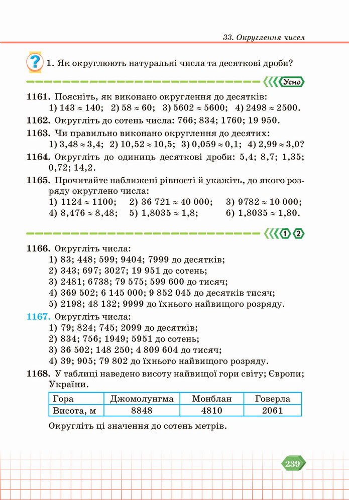 Математика 5 клас Кравчук