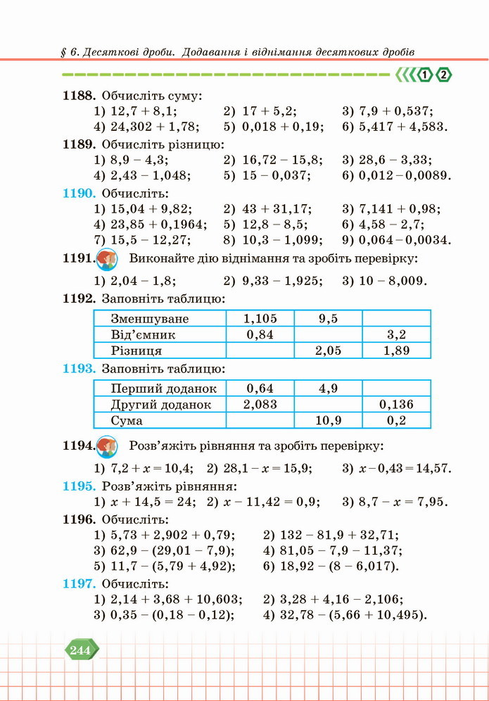 Математика 5 клас Кравчук