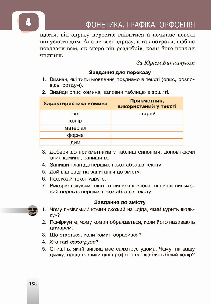 Українська мова 5 клас Онатій