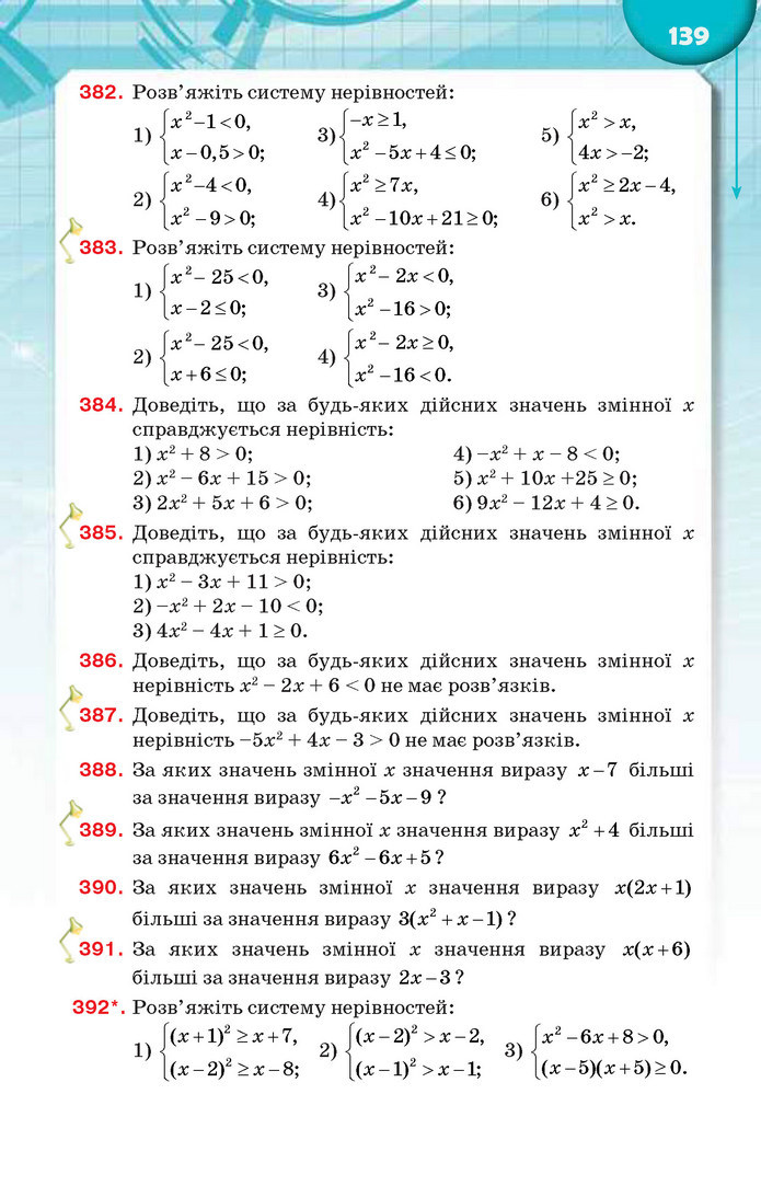 Підручник Алгебра 9 клас Тарасенкова 2017