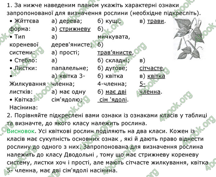 Відповіді Зошит Біологія 6 клас Соболь. ГДЗ