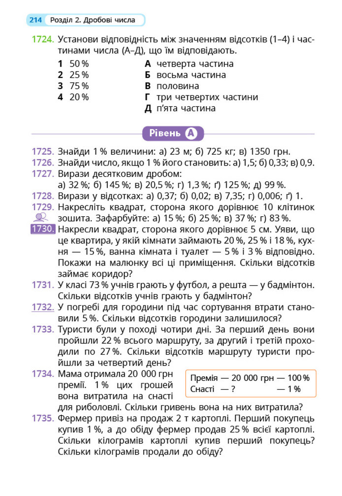 Математика 5 клас Бевз