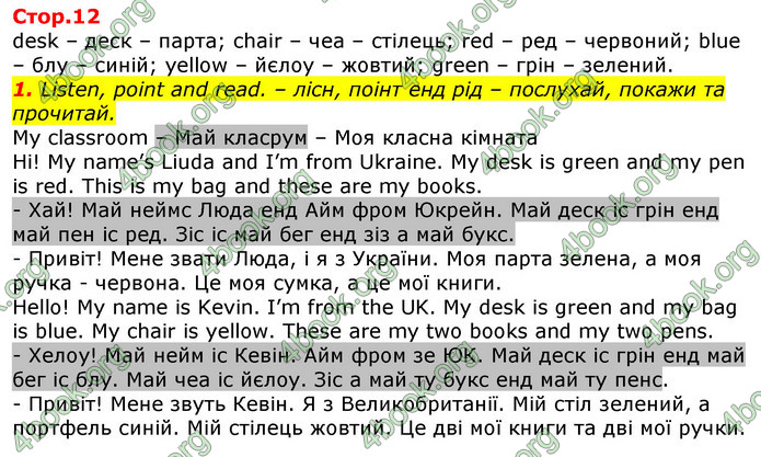 Відповіді Англійська мова 2 клас Мітчелл