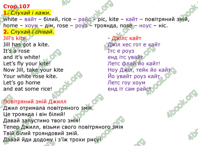 Відповіді Англійська мова 2 клас Мітчелл