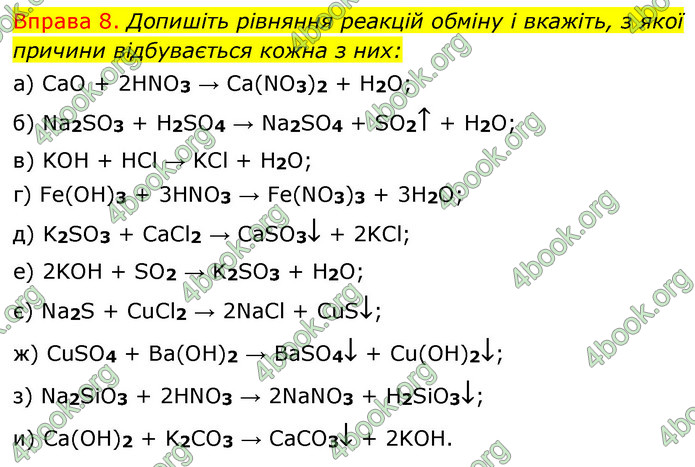 Решебник Хімія 8 клас Григорович 2016