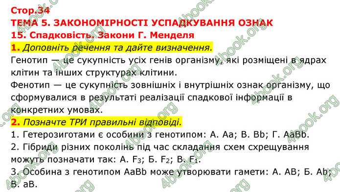 Відповіді Зошит Біологія 9 клас Задорожний 2020. ГДЗ