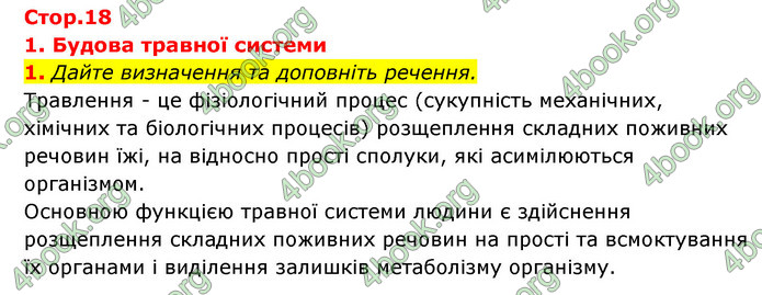 ГДЗ Зошит Біологія 8 клас Задорожний 2021