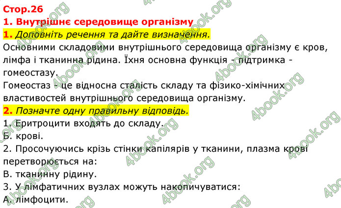 ГДЗ Зошит Біологія 8 клас Задорожний 2021