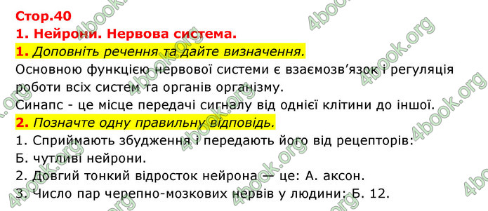 ГДЗ Зошит Біологія 8 клас Задорожний 2021