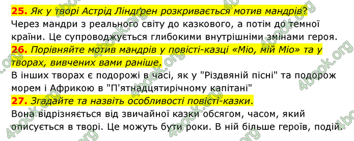 ГДЗ Зарубіжна література 6 клас Міляновська